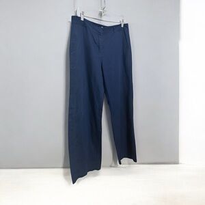 Nautica Wide Leg Linen Blue Pants Elegant Style Size 12